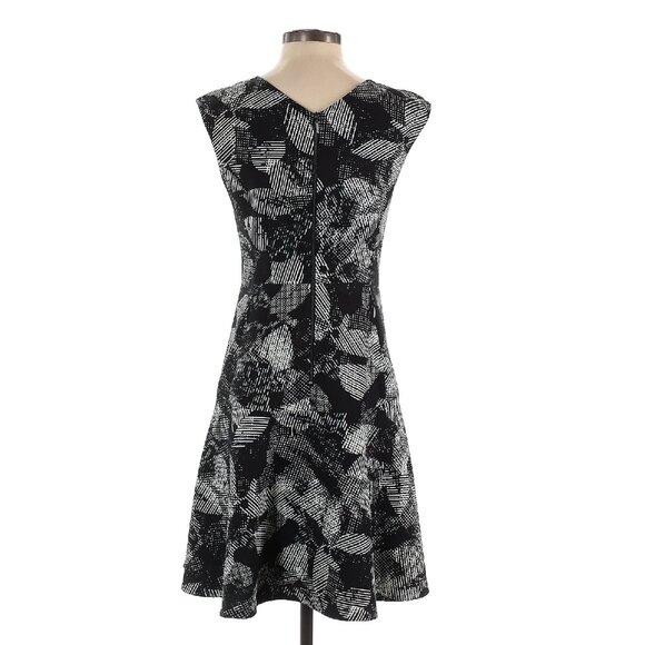 Rebecca Taylor Abstract V Neck Sleeveless A Line Dress Size 0 - Picture 2 of 3